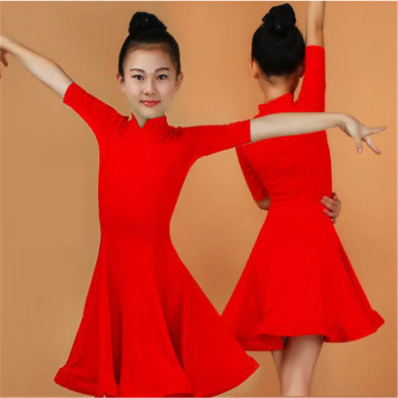 Kids Dresses for Girls Latin Dance Dress Evening Party Stage Performance Clothing Fringe Ballroom Competition Costumes Set | Тематическая