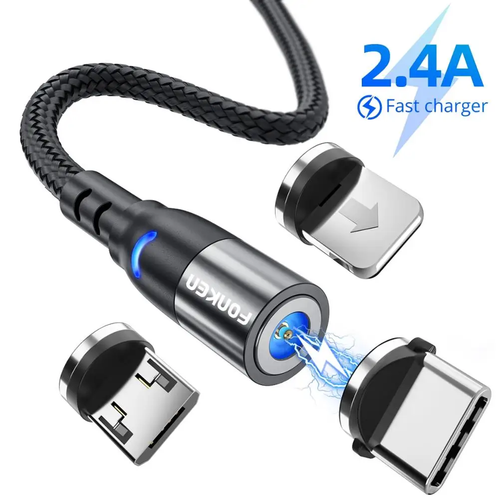 

USB C Magnetic Cable Micro USB Type C Charger Cable Magnetic Charing For iPhone 1M 2M Quick Charge Usbc Mobile Phone Magnet Cord