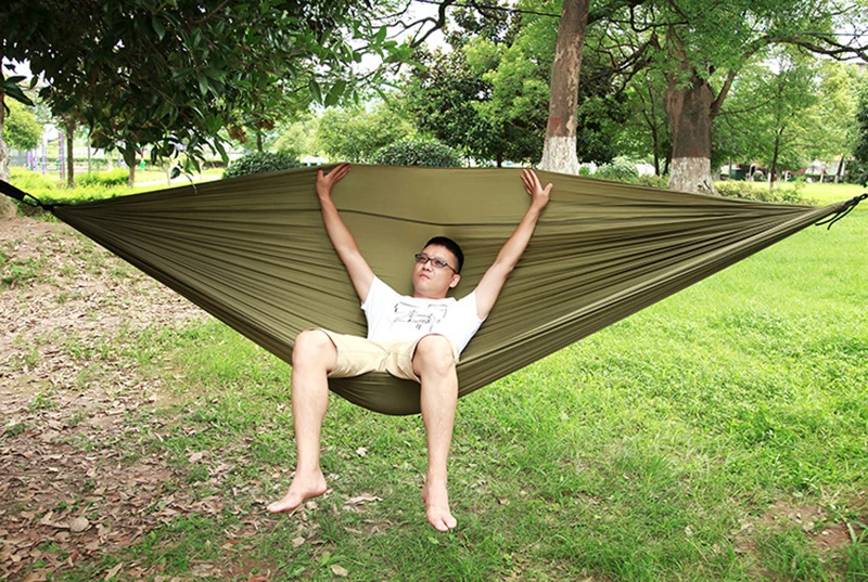 Portable Nylon Parachute Hammock Camping Survival Garden Hunting Leisure Hamac Travel Double Person Hamak Free shipping