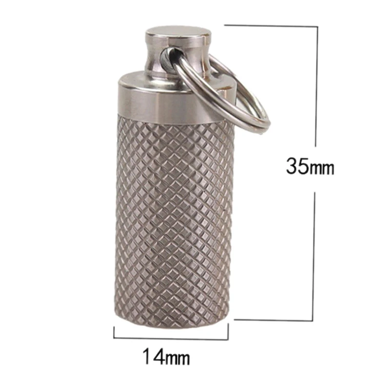 Waterproof Mini Outdoor Camping Titanium Pill Medicine Box Case Container