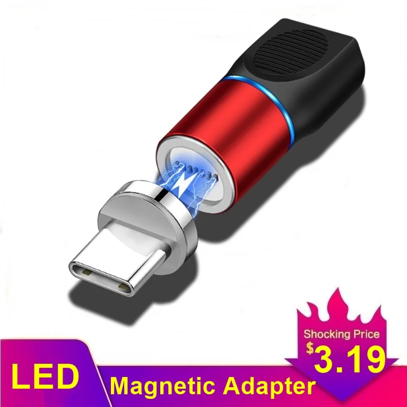 Магнитный адаптер Tongdaytech Micro USB для Iphone Type C 3A быстрой зарядки Samsung Xiaomi Huawei