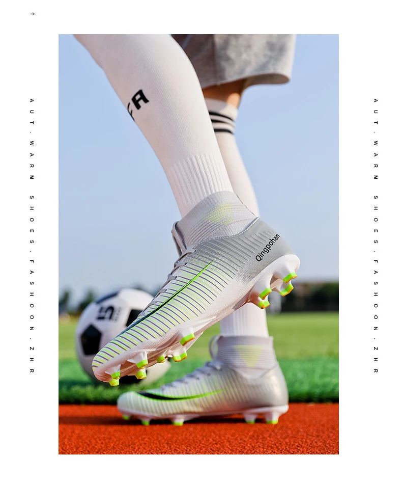 NIKEZI высокая верхняя школьная Студенческая Детская футбольная тренировочная обувь для мальчиков и девочек длинные шипы шипованная обувь для футбола кроссовки