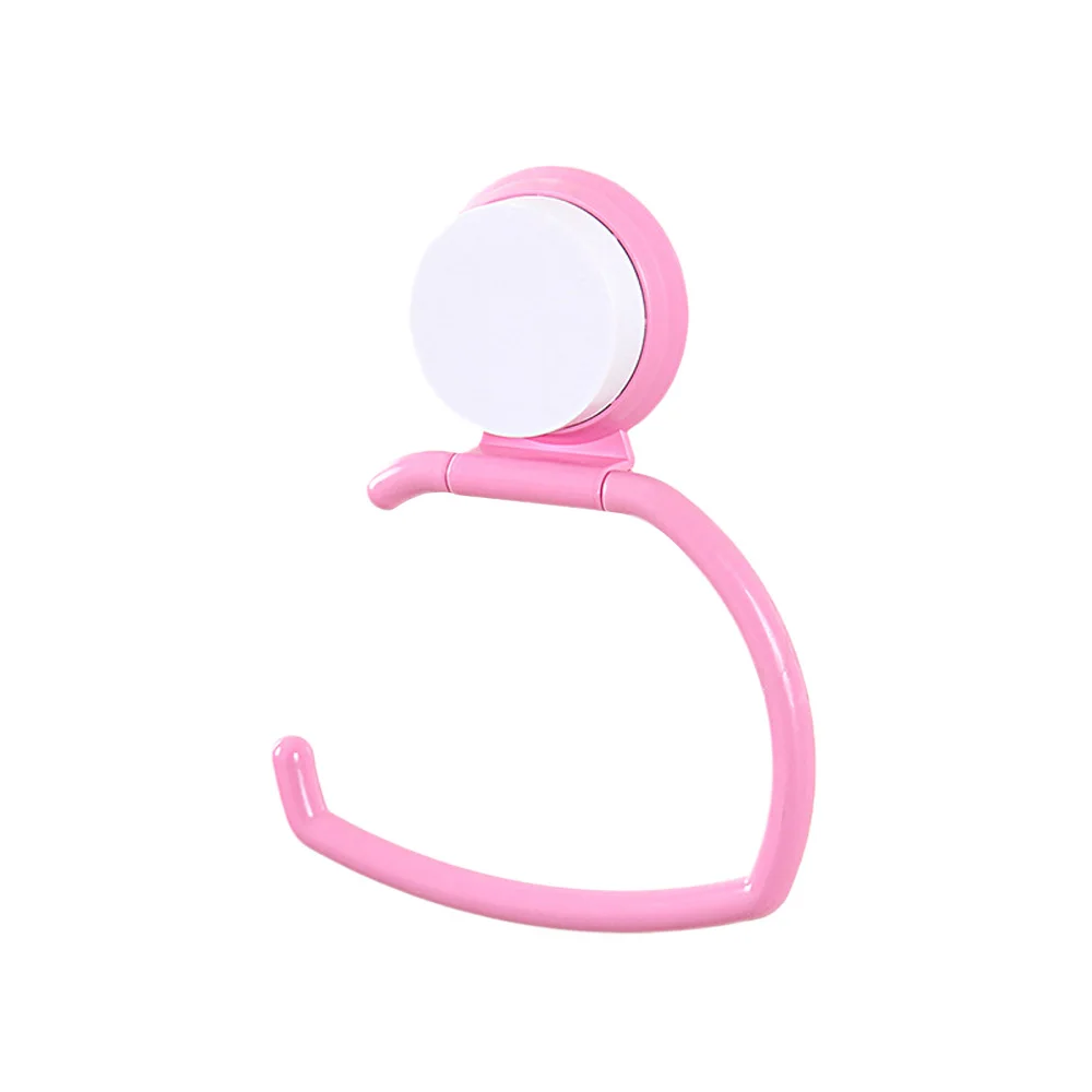 Pink Вешалка для полотенец в туалет присоски двери присоски держатель бумажные салфетки в рулонах ABS аксессуары для ванной комнаты организации гостиной кухонные полки - Цвет: Pink