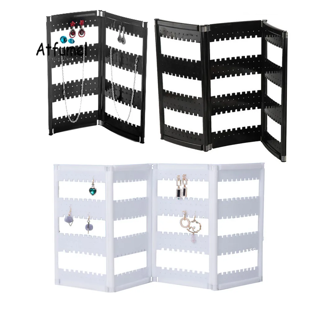 

Earring Display Stand 2-4 Panels Earring Rack Earring Necklace Jewelery Hanging Holder Acrylic Screen Jewelry Display Box Stand