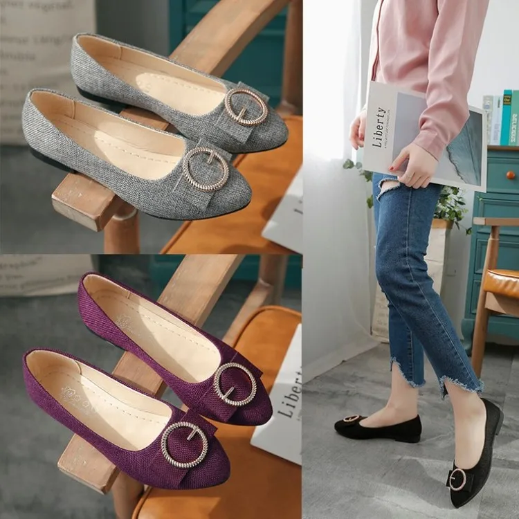 

2019 Spring New Style Pointed-Toe Flat Top Shoes Shallow Mouth Single Shoes Women's Suede Pregnant Women Side Scoop Bootie Nurse