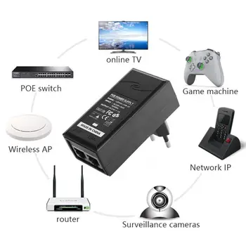 

EU Taiyuan Power Supply Poe power supply 48V 30wmax 0.5A European standard industrial switch rain proof power adapter