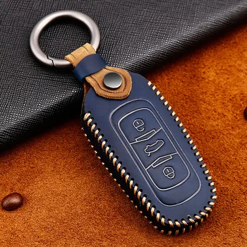 

Genuine Leather Car Key Case Cover Keychain For Geely Emgrand GS Xingyue GL Boruibin Vision Smart Remote Fob Protector Cover Bag