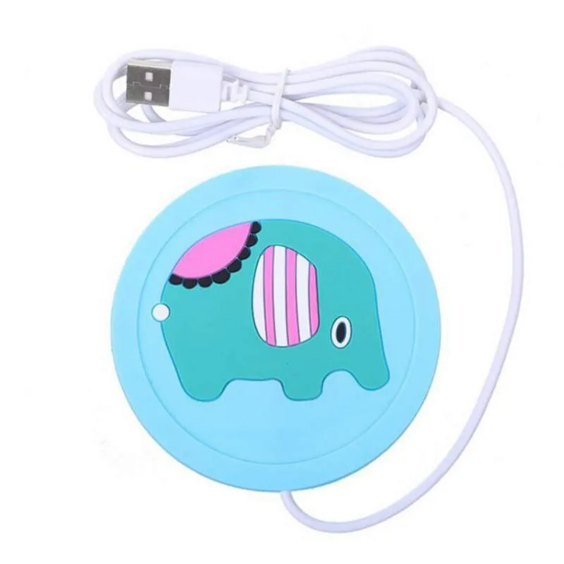 Милый мультяшный теплый коврик для чашки с зарядкой от USB, нагревательный коврик, электрическая нагревательная подставка, офисный нагреватель для питья, силиконовый нагреватель, коврик