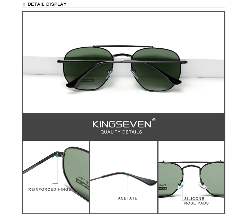 KINGSEVEN Authentic Vintage Sunglasses Women's Stainless Steel