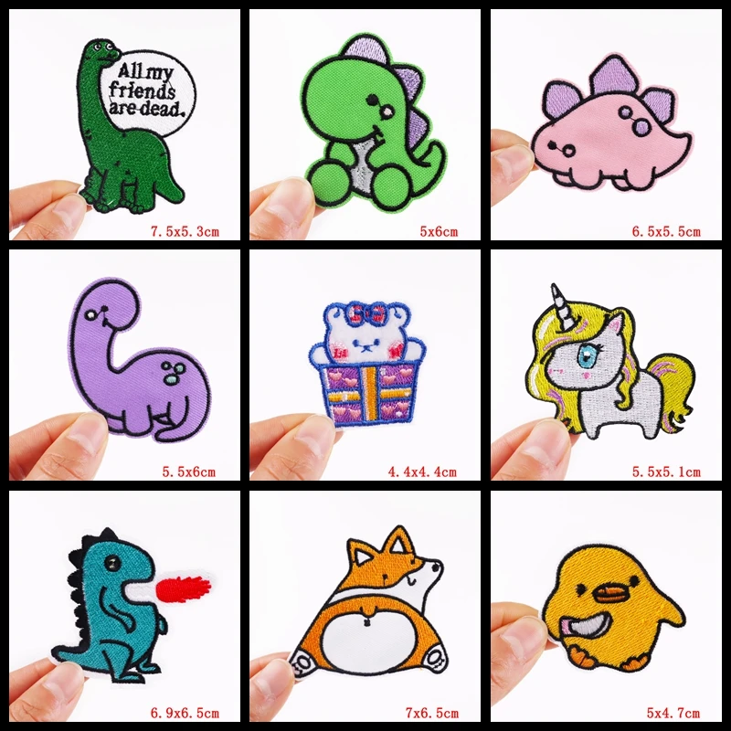 Cartoon Dinosaur Patches For Clothing Thermoadhesive Patches Cute Animal Patch Iron on Embroidery Patches on Clothes Applique Cartoon Dinosaur Patches For Clothing Thermoadhesive Patches Cute Animal Patch Iron on Embroidery Patches on Clothes Applique