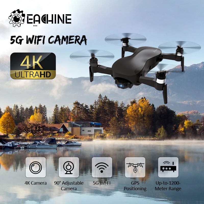Eachine EX4 Квадрокоптер с дистанционным управлением 5G WI FI FPV GPS 4K профессиональный HD