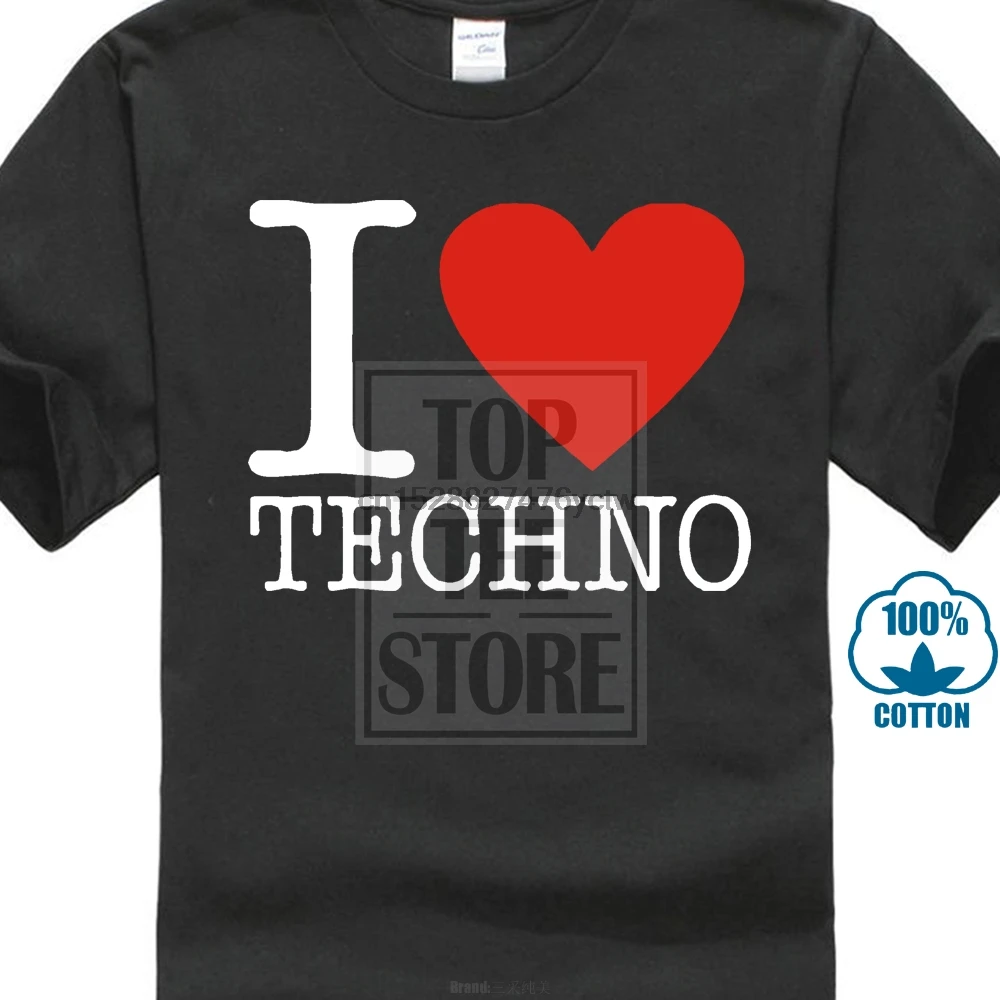 2017 Gilden MenI Love Techno футболка с 3D принтом короткими рукавами и круглым