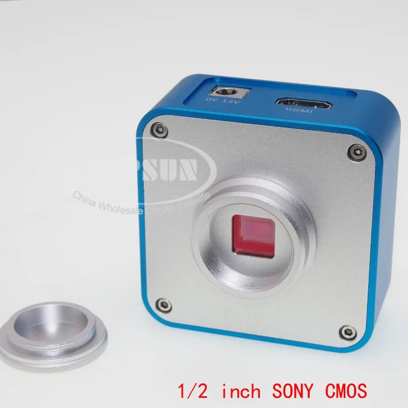 Latest 1/2 inch big size SONY CMOS HDMI Industry Lab Microscope Camera 1080P 60FPS Output Barlow Lens Stand Ring Light