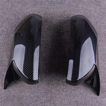 

CITALL 2PCS Carbon Fiber Style Car Ox Horn Rear View Mirror Cover Trim Cap Fit for Toyota Camry 2018 2019