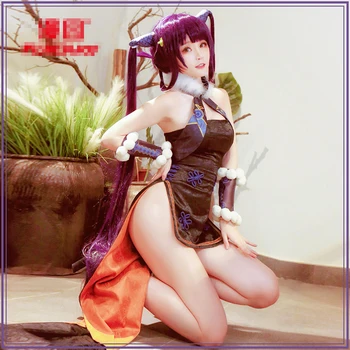 

Anime! Fate/Grand Order FGO Yang Guifei Cheongsam Cosplay Costume Sets Sexy Dress Halloween Party Suit & Headdress