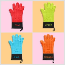 Анти-горячие перчатки толстый силиконовый для микроволновой печи пять пальцев перчатки для выпечки Посуда теплоизоляция кухонные инструменты изолированные