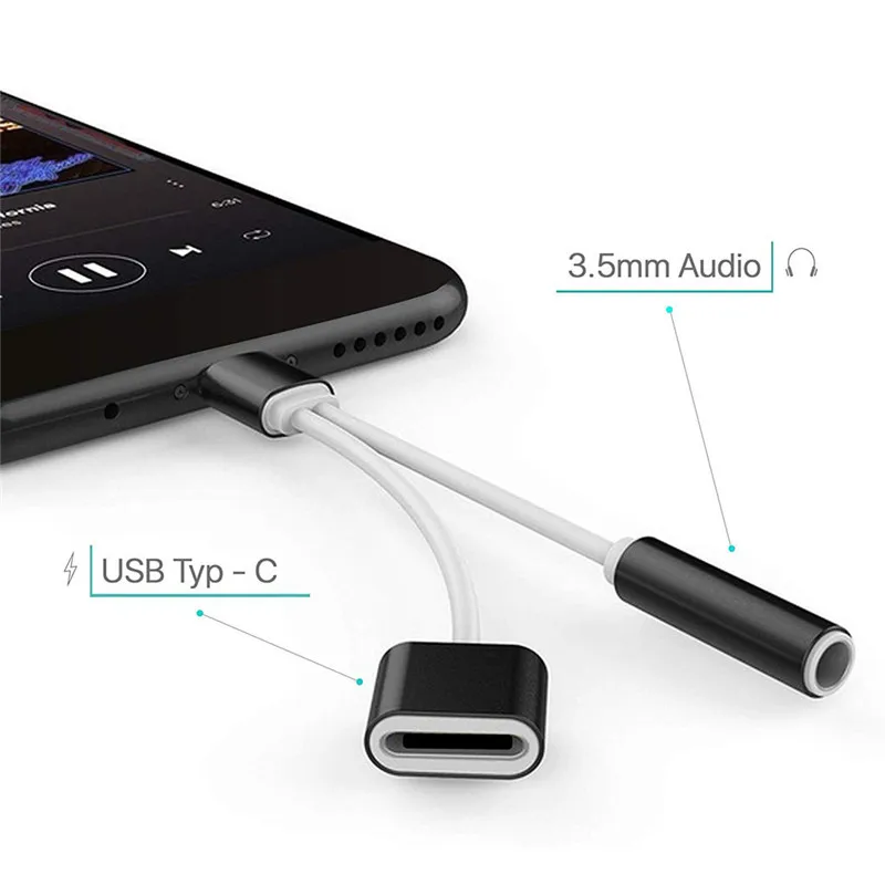 CARPRIE 2 в 1 Тип C до 3,5 мм зарядное устройство для наушников аудио разъем USB C кабель портативный разъем адаптер для мобильного телефона
