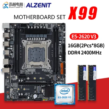 شراءALZENIT X99 اللوحة الأم مجموعة X99M-CD5 مع LGA 2011-3 كومبو سيون E5-2678 V3 وحدة المعالجة المركزية 2x8GB = 16GB DDR4 2400MHz الذاكرة PC4 19200 RAM