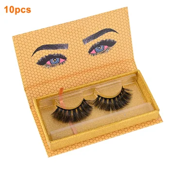 

10pcs Travel Organizer Reusable Container False Lashes 3D Print Empty Case Cosmetic Eyelash Packaging Box Storage Home