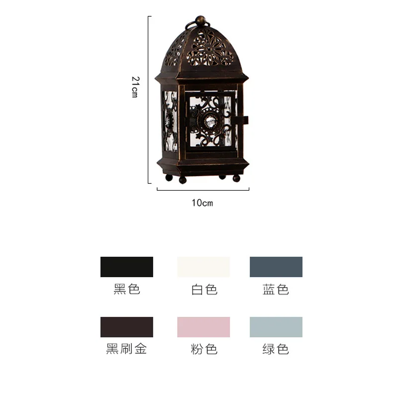Gentle Times European Style Classical Romantic Hanging Wedding Iron Art Candle Holder Home Decoration Morocco Candlestick