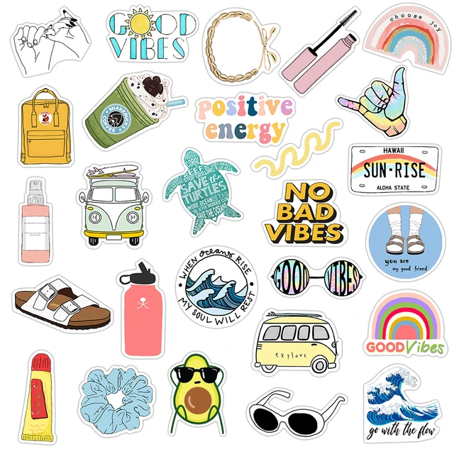 100pcs Preppy Stickers Pink Cute Vinyl Aesthetic Water Bottle Stickers  Waterproof 100 Sticker Pack for Laptop Water Bottles Computer Phone  Stickers