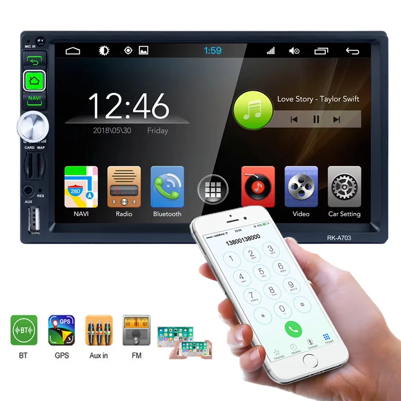 

2 Din Stereo Receiver 7 Inch Android Universal Machine Multimedia Car Dvd Player MP5 GPS Navigator Capacitive HD Touch Screen