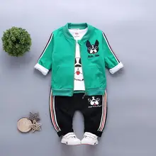 Комплекты одежды для мальчиков и девочек детские осенние комплекты с Пикачу костюмы с пальто с капюшоном Осенняя хлопковая куртка для маленьких мальчиков и девочек+ штаны, спортивный костюм из 3 предметов