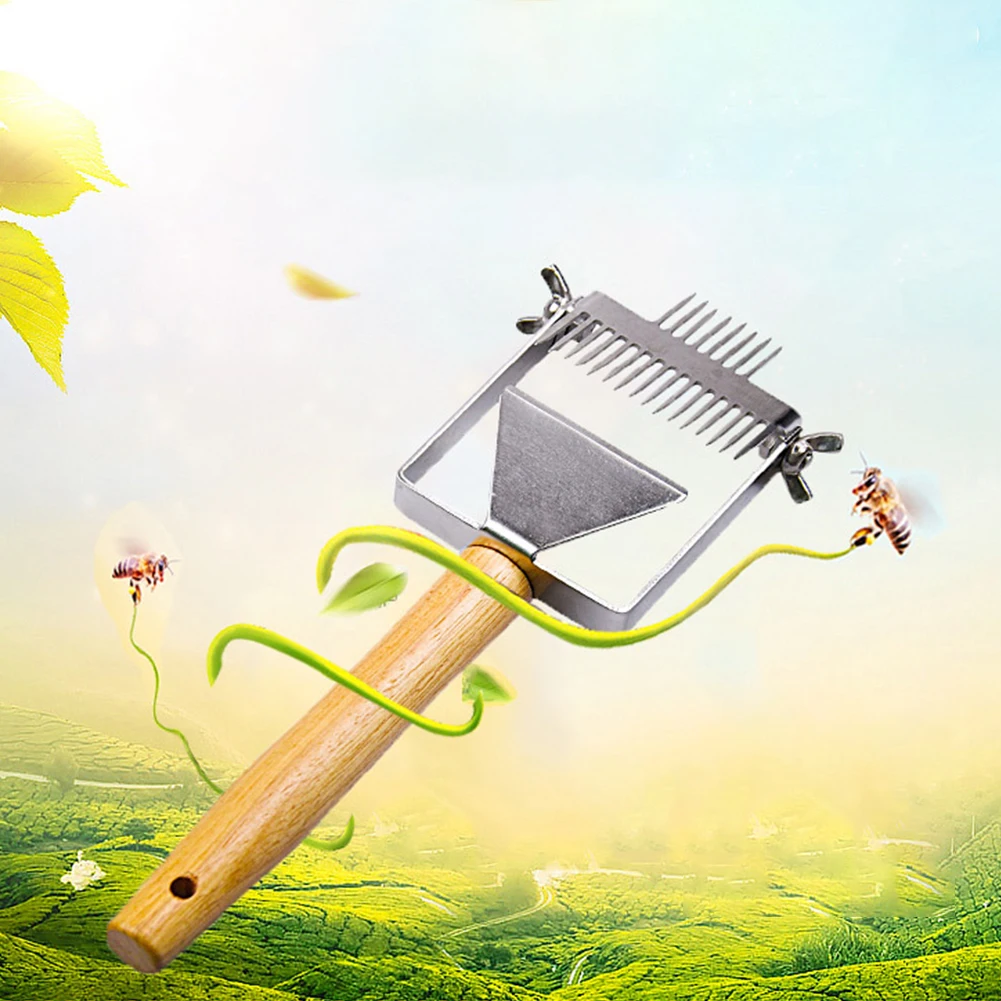 Инструмент пчеловода пчелиный улей откалывание эргономичная ручка из нержавеющей стали регулируемая практичная Расчёска прочная Двойная игла вилка для меда