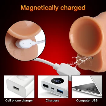 Realistic Feeling Soft Dildo Vibrator for Women Huge Big Electric Telescopic Penis Females Masturbation Oral Sex Toys for Woman 3