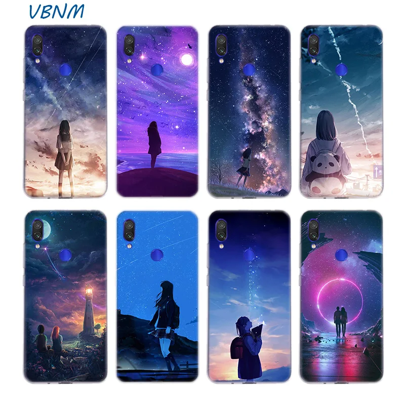 

ABNM Anime Starry Sky Silicone Case For Xiaomi Redmi Note 7 6 Pro 5 4 4X K20 7A S2 A1 A2 5A 6A Y3 Xiomi A3 9T 9 SE F1 S2 Cover