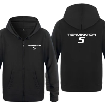 

Terminator Simple Letter Sweatshirts Men 2018 Mens Zipper Hooded Fleece Hoodies Cardigans