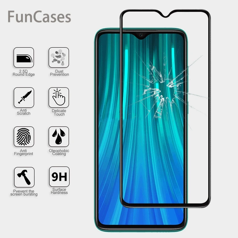 Полное покрытие из закаленного стекла для Xiaomi Redmi Note 8 Pro стекло для Redmi Note 8 Защитная пленка Sklo Защитная пленка для экрана