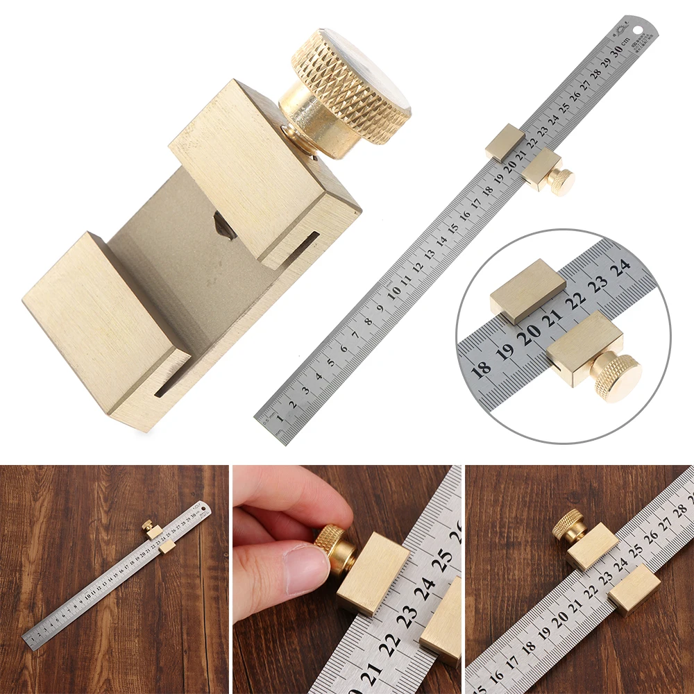 Ruler Positioning Block 0300mm Woodworking Ttype Line Scriber Cutting