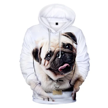 

2019 kawaii pug Hoodies 3D Print Sweatshirts Hot Sale Harajuku Long Sleeve kawaii pug Clothes New Hooded Plus Size for women