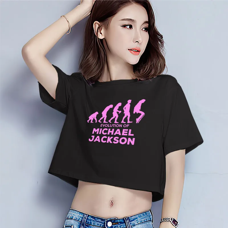 Evolution Of Michael Jackson Funny T-Shirt women Wowomen All Sizes 100% cotton funny print tshirt women wowomen shirts