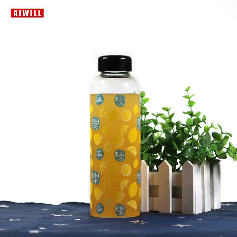LEMON glass water bottle 4