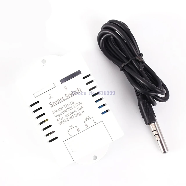 

A7-- 16A Temperature Monitor IoT Wireless WIFI Intelligent Control Switch DS18B20 AC 85V-250V Smartphones