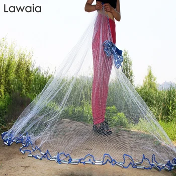 SPECIAL PRICE ❤️ Lawaia Hand Cast Net American Style Diameter 2.4m-7.2m Monofilament Nylon Folding Small Mesh Fishnet With or No Pendants - discount item 46% OFF Sports & Entertainment