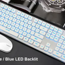 OMESHIN 2,4G беспроводной Перезаряжаемый светодиодный Usb эргономичная игровая клавиатура и мышь, полный водонепроницаемый дизайн. 104 ключ