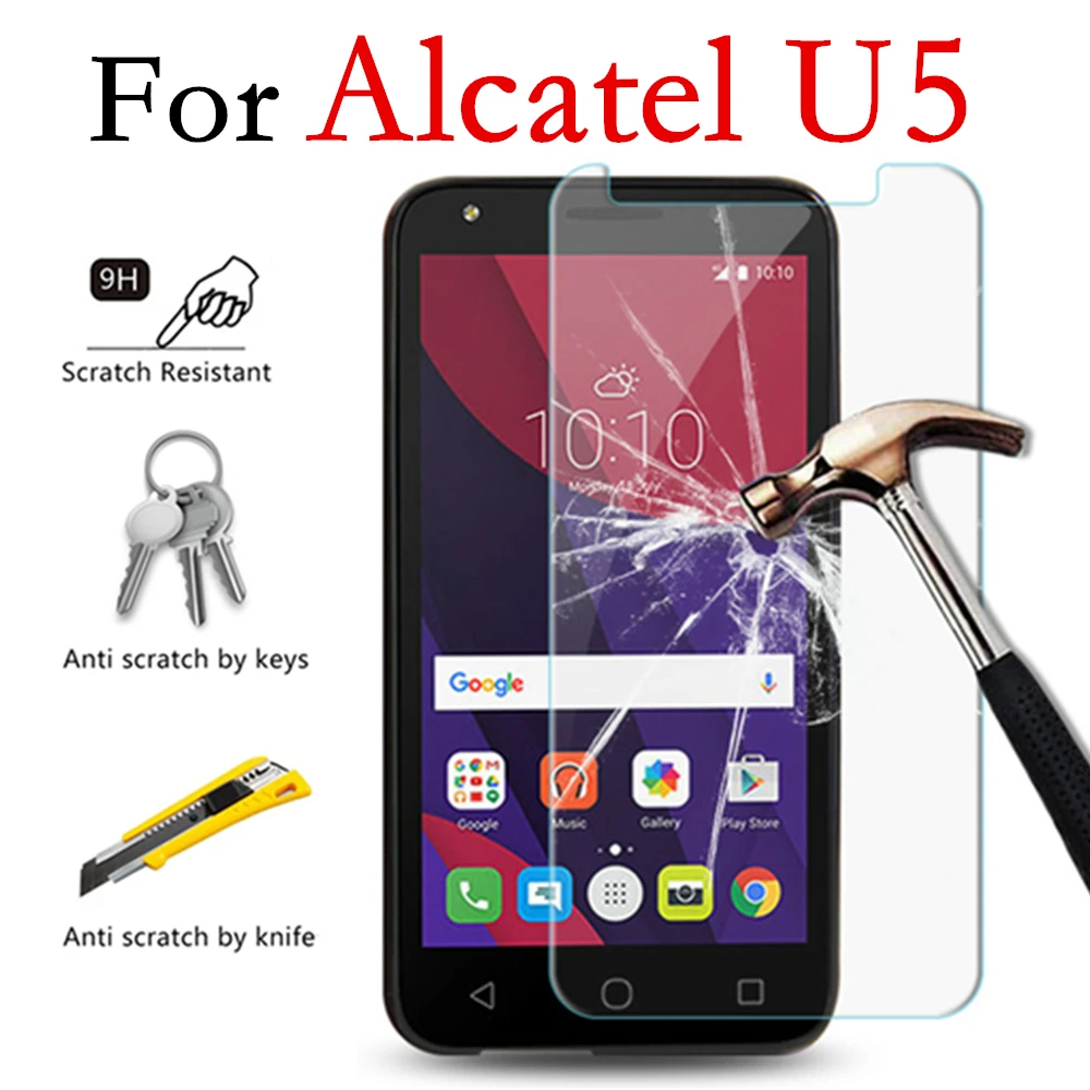 

Tempered Glass 9H Protective Film Screen Protector phone for Alcatel U5 3G 4G HD 5044T 5044I 5047D 4047X 4047D 5044Y 5044D