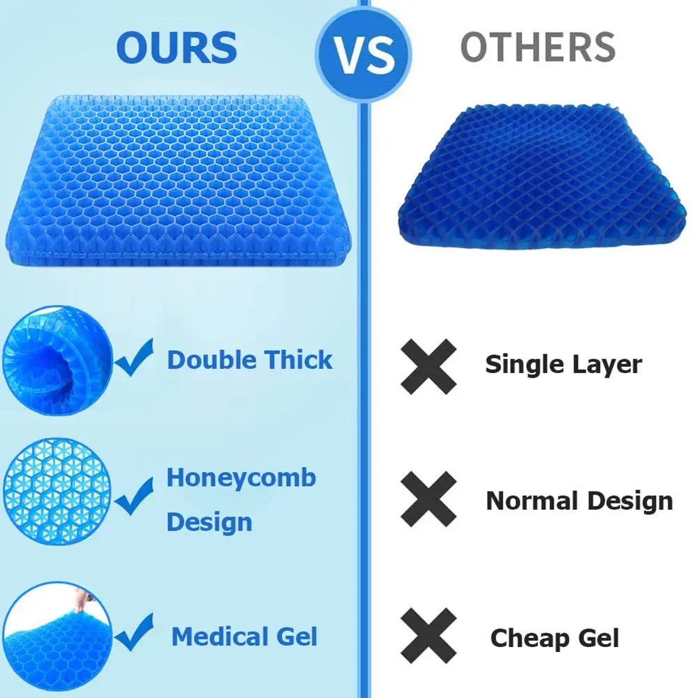 Dropship Gel Seat Cushion Non-Slip Breathable Honeycomb Sitting