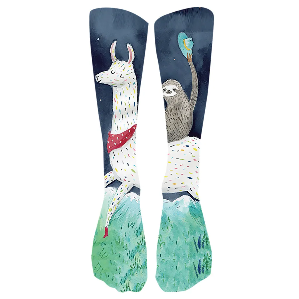 Рождественские носки унисекс для праздников 9 разных дизайнов, рождественские носки, подарок, длинные забавные носки, стиль, женские эластичные носки Soxs - Цвет: D