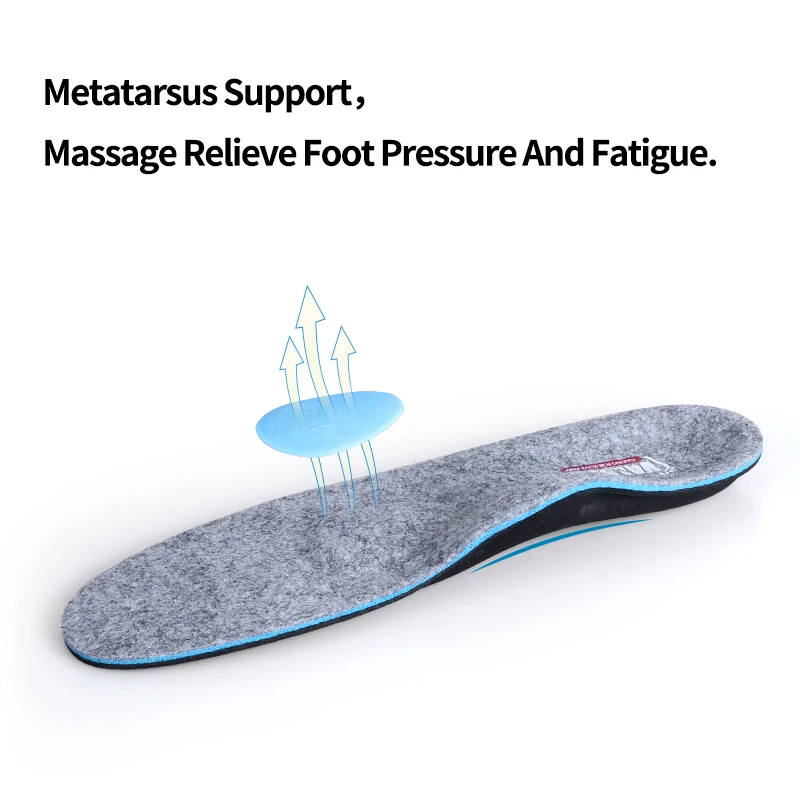 Flat Feet Orthopedic Insoles Arch Support Orthotics Winter Warm Heated Wool Shoe Inserts For Plantar Fasciitis Relieve Foot Pain