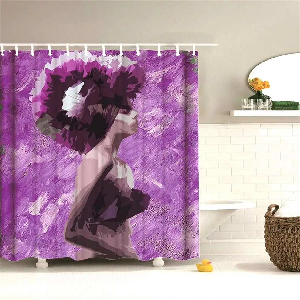 Dafield Сексуальная афро-американская женщина с диким леопардом водонепроницаемый полиэстер ванная комната африканский дизайн занавеска для душа - Цвет: 19227
