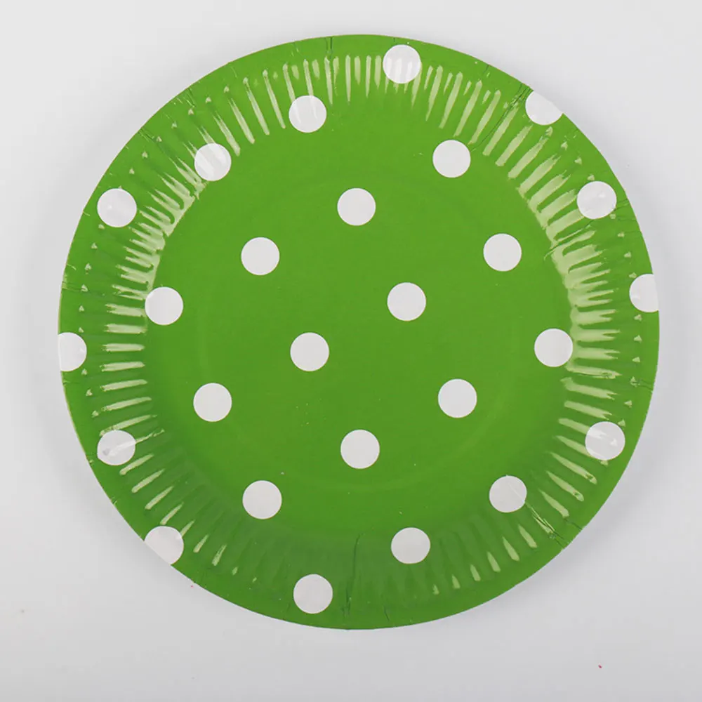 10 шт. Бумага пластина одноразовые бумажные тарелки для дня рождения вечерние круглая пластина тарелка для фруктов, пирожных лоток посуда День рождения расходные материалы - Цвет: 7 inch Dark Green