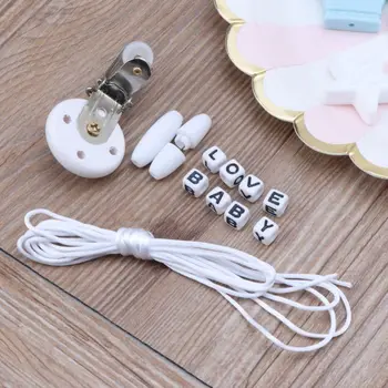 

Silicone Beads Pacifier Clip Baby Teething Beads Set Nursing DIY Chew Jewelry Teething Necklace Teether
