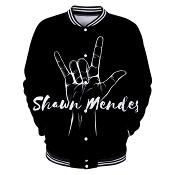 

ADUN TOMMY 3D Shawn Mendes Cool Long Sleeve Harajuku Baseball Jacket Women and men Clothes 2018 Hot Sale Kpop Print Plus Size
