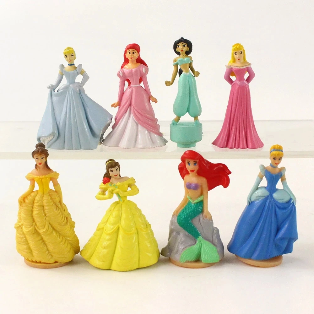 4 5-5 см 8 шт./лот Disney Принцесса Анна Эльза Русалка Золушка сон красавица Белль