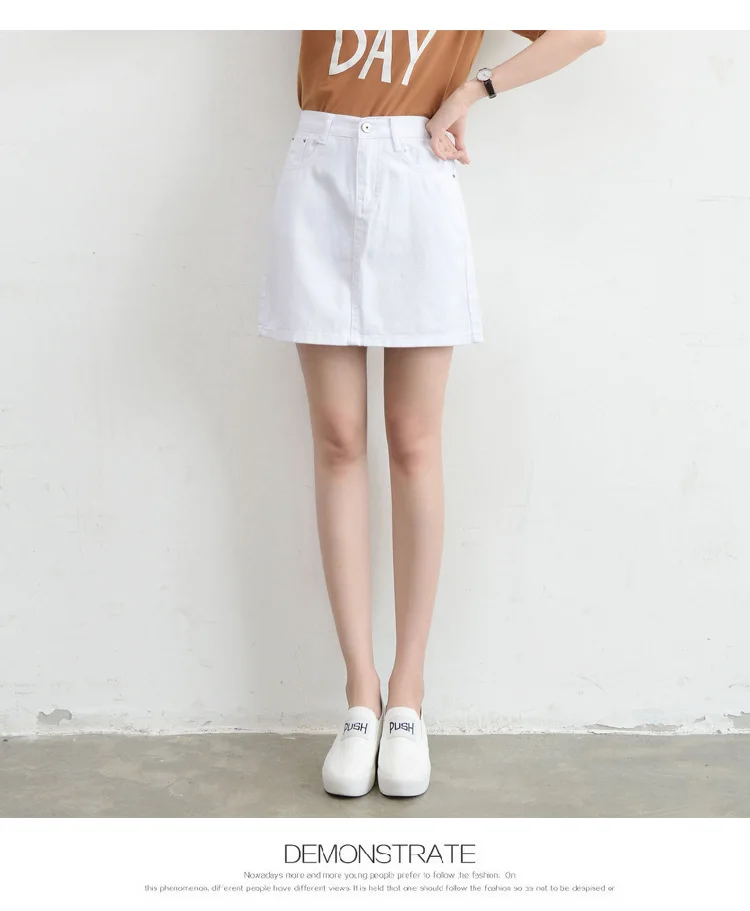 Лето 2019, новый стиль, корейский стиль, высокая талия, узкое, универсальная, винтажная, Модная Джинсовая юбка, маленькая, свежая