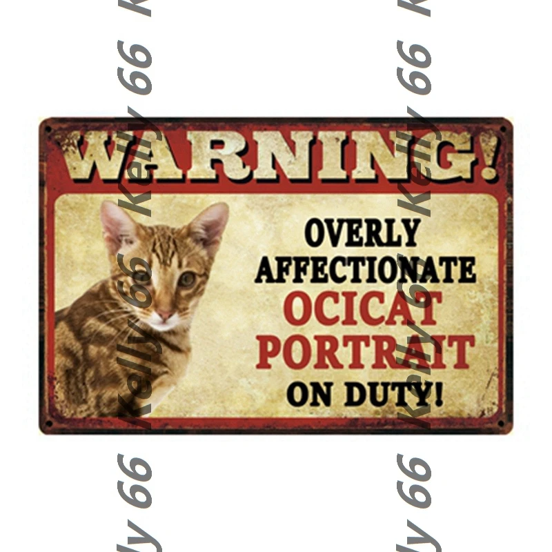 [Kelly66] домашних животных Кошки Предупреждение Бенгалии Бомбее высокомощный металлический знак олова плакат домашний Декор Бар настенная живопись 20*30 см Размеры Dy99 - Цвет: y-3287